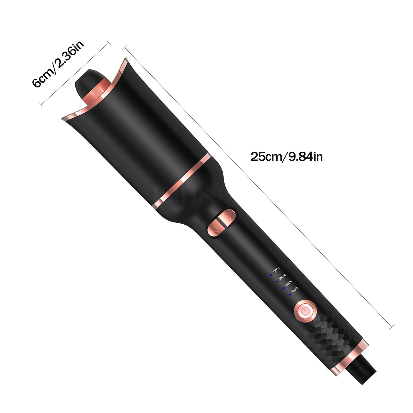 Automatic Rotating Curling Iron – CURLPRO Beach Waves Curling Wand, Portable Hair Curler, 500 Million Ionic, Dual Voltage & Lightweight for Travel, Ceramic Coating, 1 Inch, Metallic Gray