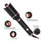Automatic Rotating Curling Iron – CURLPRO Beach Waves Curling Wand, Portable Hair Curler, 500 Million Ionic, Dual Voltage & Lightweight for Travel, Ceramic Coating, 1 Inch, Metallic Gray